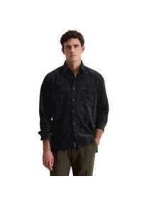 Marc O'Polo Langarmhemd MARC O'POLO "mit spannendem Struktur-Mix", Herren, Gr. L, Normalgr&ouml;&szlig;en, schwarz navy, Obermaterial: 100% Baumwolle, unifarben, regular fit normal, Doppelmanschette, Hemden