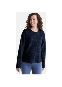 Strickpullover STOOKER WOMEN "CARO Strickpullover", Damen, Gr. 48/50, blau (blau meliert), Jersey, 94% Polyester, 3% Polyamid, 3% Elasthan, slim fit, Rundhals, Pullover Strickpullover, Strick-Pullover Rundhals f&uuml;r Damen