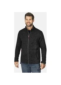 Sweatjacke HERO by John Medoox "JOEL Knit Strick-Fleecejacke", Herren, Gr. L, grau (grau heavy melange), Fleece, 100% Polyester, regular fit, Sweatjacken Sweatjacke, Sherpa fleece Straight Fit Casual Sherpa f&uuml;r Herren
