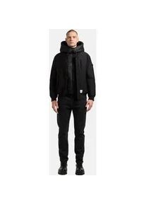 Outdoorjacke Khujo "Clemat", Herren, Gr. M (50), schwarz, Obermaterial: 87% Polyester, 13% Elasthan; Obermaterial Einsatz: 87% Polyester, 13% Elasthan; Innenfutter: 100% Nylon; Wattierung: 100% Polyester, regular fit h&uuml;ftlang, hoch geschlossener Ausschnitt, &Auml;rmel ohne &Auml;rmelschlitz Rippb&uuml;ndchen, Jacken Outdoorjacke, Warme Winterjacke mit abnehmbarem Inlayer