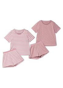 Tchibo - 2 kurze Kinder-Pyjamas - M&auml;dchen - Gr. 134/140 - wei&szlig;/print
