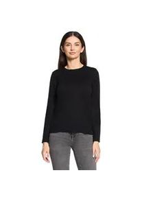 Strickpullover Betty Barclay "Damen mit Rundhalsausschnitt", Damen, Gr. 40, schwarz, Strick, Obermaterial: 55% Viskose, 30% Polyester, 15% Polyamid, Basic, gerade lang, Rundhals, Pullover Strickpullover