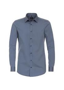 Businesshemd Venti "Venti Businesshemd uni", Herren, Gr. 46, Normalgr&ouml;&szlig;en, blau (mittelblau), 100% Baumwolle, unifarben, sehr figurbetont, Hemden