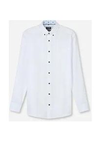 Langarmhemd OLYMP "Luxor", Herren, Gr. 39, N-Gr, wei&szlig;, Web, Obermaterial: 100% Baumwolle, unifarben, normal, 2-Knopf-Manschette, Hemden, modern fit, Button-down-Kragen, Businesshemd