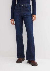 bonprix Flared-Jeans High Waist mit Bio-Baumwolle, blau, Gr.44, Cradle to Cradle Flared-Jeans, High Waist mit Bio-Baumwolle, 98% Baumwolle (organic)