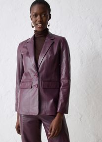 bonprix Blazer aus Lammnappa, rot, Gr.44, Modischer Lederblazer aus Lammnappa mit Pattentaschen, vielseitig kombinierbar., aus Nappaleder
