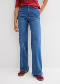 bonprix Wide-Leg-Jeans High Waist Bio-Baumwolle, blau, Gr.40, Cradle to Cradle Wide-Leg-Jeans, High Waist, Bio-Baumwolle, 98% Baumwolle (organic)