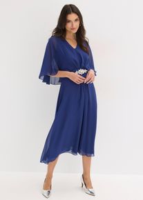 bonprix Chiffonkleid mit Strassstein-Applikation, blau, Gr.34, Weitschwingendes Midikleid aus feinem Chiffon mit einer Strasssteinapplikation in der Taille
