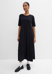 bonprix Midikleid aus softem Modal-Mix, schwarz, Gr.36/38 (S), Ausgestelltes Kleid mit Seitentaschen in Maxil&auml;nge