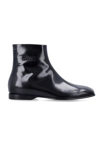 MM6 Maison Margiela Stiefel - Bovine Leather Ankle Boots With Square Toe - Gr. 44 (EU) - in Schwarz - f&uuml;r Damen