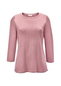 3/4 Arm-Pullover GOLDNER "Pullover mit Glanzgarn", Damen, Gr. 48, rosa (altros&eacute;), Obermaterial: 87% Viskose CV. 9% Polyester PES. 4% metallisierte Fasern MTF., Pullover