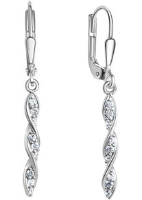 Paar Ohrh&auml;nger Firetti "Schmuck Geschenk Silber 925 Ohrschmuck Ohrringe verschlungen", silber (silberfarben, kristallwei&szlig;, kristallwei&szlig;), Ohrringe, Damen, Silber 925 (Sterlingsilber), Paar Ohrh&auml;nger, mit Zirkonia (synth.)