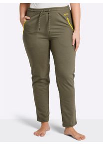 feel good sheego Gro&szlig;e Gr&ouml;&szlig;en Hose, khaki, Gr&ouml;&szlig;e 44/46 - Damen