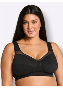 w&auml;schepur sheego Gro&szlig;e Gr&ouml;&szlig;en Entlastungs-BH ohne B&uuml;gel mit Mesh-Einsatz, schwarz, Gr&ouml;&szlig;e 110D - Damen