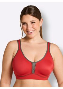 Viania sheego Gro&szlig;e Gr&ouml;&szlig;en Sport-BH ohne B&uuml;gel mit Frotteefutter, korallenrot, Gr&ouml;&szlig;e 100C - Damen