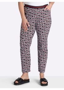 sheego Gro&szlig;e Gr&ouml;&szlig;en Bengalinhose mit grafischem Druck, schwarz-rot-bedruckt, Gr&ouml;&szlig;e 54 - Damen