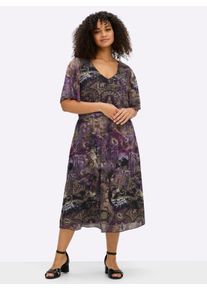 sheego by Joe Browns sheego Gro&szlig;e Gr&ouml;&szlig;en Druckkleid aus Mesh, mit Paisleyprint, lila-magenta-gemustert, Gr&ouml;&szlig;e 46 - Damen