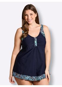 feel good sheego Gro&szlig;e Gr&ouml;&szlig;en Tankini-Oberteil in A-Linie, marine-smaragd-bedruckt, Gr&ouml;&szlig;e 42F - Damen
