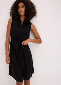 bonprix Hemdblusenkleid aus Viskose, schwarz, Gr.50, stilvolles Hemdblusenkleid aus Viskose
