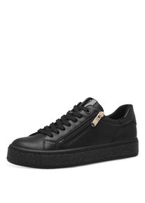 Plateausneaker Marco Tozzi, Damen, Gr. 42, schwarz, Lederimitat, unifarben, Schuhe Plateausneaker, Freizeitschuh, Halbschuh, Schn&uuml;rschuh in veganer Verarbeitung