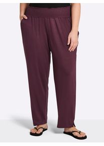 Jerseyhose sheego, Damen, Gr. 52, Normalgr&ouml;&szlig;en, burgund, 95% Viskose, 5% Elasthan, unifarben, Hosen Jerseyhose