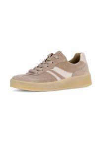 Plateausneaker Gabor "FLORENZ", Damen, Gr. 40, beige, ros&eacute;, Nappaleder, Veloursleder, kontrastfarbene Details, Schuhe Plateausneaker, Freizeitschuh, Halbschuh, Schn&uuml;rer, im Retrolook, Weite G (=weit)