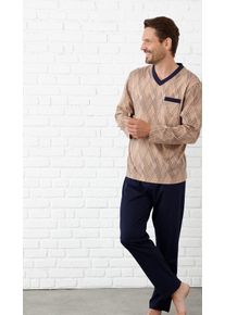 w&auml;schepur Schlafanzug W&Auml;SCHEPUR, Herren, Gr. 44/46, marine, bedruckt, topas, bedruckt, 100% Baumwolle, Homewear-Sets Schlafanzug