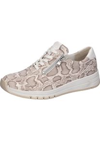 Waldl&auml;ufer Sneaker WALDL&Auml;UFER, Damen, Gr. 4 (37), hellbeige, wei&szlig;, animal, Nappaleder, Nubukleder, Reptilienpr&auml;gung, Schuhe Sneaker, Schn&uuml;rschuh, Halbschuh, Freizeitsneaker mit Rei&szlig;verschluss