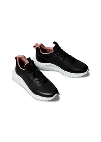 Slip-On Sneaker Calvin Klein Jeans "EVA RUNNER LACEUP SOCK MAT MIX", Damen, Gr. 42, schwarz, rose, Lederimitat, Textil, unifarben mit Farbeinsatz, Schuhe Slip-On Sneaker, Schlupfschuh, Halbschuh, Feizeitsneaker mit Anziehlasche