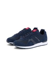 Sneaker Tommy Hilfiger "MAXLITE MIX", Herren, Gr. 44, dunkelblau, Lederimitat, Textil, Veloursleder, unifarben mit Farbeinsatz, Schuhe Sneaker, Freizeitschuh, Halbschuh, Schn&uuml;rschuh mit seitlichem Logo