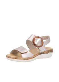 Sandale Remonte, Damen, Gr. 38, kupferfarben, Leder, metallic, Basic, Schuhe Sandale, Klettschuh, Sommerschuh, Sandalette mit herausnehmbarem Fu&szlig;bett