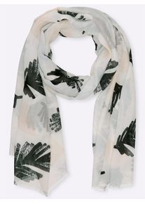 Modeschal Heine, Damen, schwarz, sand, Viskose, gemustert, Modet&uuml;cher Modeschal