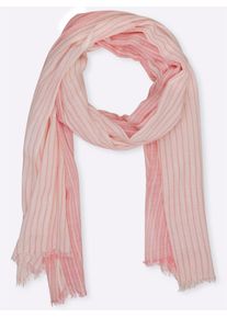 Modeschal Heine, Damen, flamingo, Baumwollmischung, gemustert, Modet&uuml;cher Modeschal