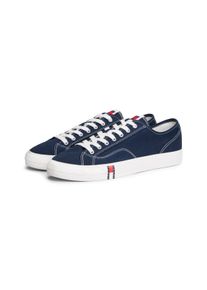 Sneaker Tommy Jeans "ARCHIVE VULC Y2K", Herren, Gr. 45, dunkelblau, Baumwolle, unifarben, Schuhe Sneaker, Freizeitschuh, Halbschuh, Schn&uuml;rschuh mit Logoflagge im Plateau