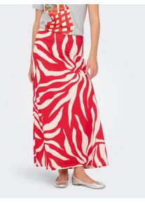 Maxirock Only "ONLCHIGO SAKURA LONG SKIRT WVN", Damen, Gr. L, barbados cherry aop:flower, Web, Obermaterial: 55% Viskose, 45% Nylon, bedruckt, kn&ouml;chellang, R&ouml;cke Maxirock, Viskosemischung