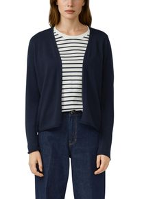 Cardigan s.Oliver, Damen, Gr. 44, navy, Feinstrick, Obermaterial: 50% Baumwolle, 50% Viskose, unifarben, tailliert h&uuml;ftbedeckend, V-Ausschnitt, Strickjacken Cardigan, ohne Verschluss und mit V-Ausschnitt