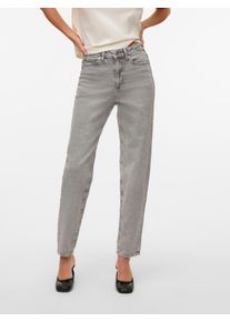 V&eacute;ro Moda Mom-Jeans VERO MODA "VMTESSA HR MOM JEANS RA207 GA NOOS", Damen, Gr. 30, L&auml;nge 32, light grau denim, Denim/Jeans, Obermaterial: 99% Baumwolle, 1% Elasthan, unifarben, oversize kn&ouml;chellang, Jeans Mom-Jeans, Straight Fit Form mit High Waist Bund
