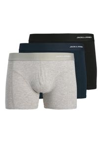 Jack & Jones Trunk JACK & JONES "JACGABRIEL BAMBOO TRUNKS 3 PACK SN", Herren, Gr. XXL, 3 Stk., schwarz pack:lgm, navy blazer, Jersey, Obermaterial: 65% Viskose, 30% Baumwolle, 5% Elasthan, unifarben, figurbetont, Unterhosen Trunk