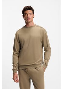 Sweatshirt BOSS "Chevron", Herren, Gr. S, open braun 245, Single Jersey, Obermaterial: 100% Baumwolle, Basic, regular fit, Rundhals, B&uuml;ndchen, Sweatshirts Sweatshirt, Basic, normale Passform