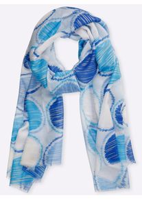 Modeschal Heine, Damen, t&uuml;rkis, Viskose, gemustert, Modet&uuml;cher Modeschal