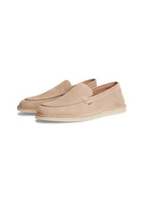 Loafer Tommy Hilfiger "HILFIGER STITCHDOWN SUEDE LOAFER", Damen, Gr. 42, beige, Veloursleder, unifarben, Schuhe Loafer, Schlupfschuh, Slipper mit dezenter Rahmennaht
