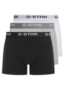 G-Star Raw Boxershorts G-STAR "ASH, 3 PACK TRUNKS", Herren, Gr. XXL, 3 Stk., schwarz, grau marl, hellwei&szlig;, Jersey, Obermaterial: 95% Baumwolle, 5% Elasthan, unifarben, eng, Unterhosen Boxershorts, mit Logo-Bund