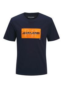 Jack & Jones PlusSize Rundhalsshirt "JJCOLE PRINT TEE SS CREW NECK PLS", Herren, Gr. 5XL, navy blazer, Jersey, Obermaterial: 100% Baumwolle, JACK & JONES PLUSSIZE, bedruckt, regular fit, Rundhals, Shirts Rundhalsshirt