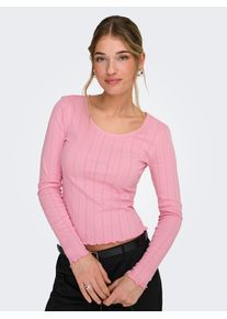 Langarmshirt Only "ONLTENNA O-NECK L/S TOP JRS NOOS", Damen, Gr. S, romance rose, Jersey, Obermaterial: 50% Baumwolle, 50% Polyester, unifarben, regular fit normal, Rundhals, Shirts Langarmshirt, Topseller