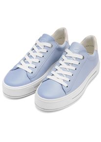 Plateausneaker Ara "CANBERRA", Damen, Gr. 4,5 (37,5), hellblau, creme, Glattleder, unifarben mit Farbeinsatz, Schuhe Plateausneaker, Freizeitschuh, Halbschuh, Schn&uuml;rschuh in Komfortweite G (= weit)