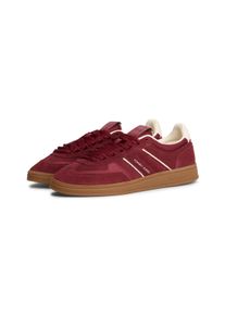 Plateausneaker Tommy Jeans "THE GREENWICH EDGE SUEDE", Damen, Gr. 38, rot, wei&szlig;, Lederimitat, Textil, Veloursleder, kontrastfarbene Details, Schuhe Plateausneaker, Freizeitschuh, Halbschuh, Schn&uuml;rschuh mit gepolstertem Schaftrand
