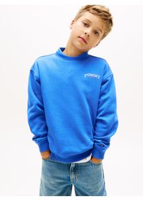 Sweatshirt Tommy Hilfiger "MONOTYPE GRAPHIC SWEATSHIRT", Jungen, Gr. 6 (116), empire blau, Sweatware, Obermaterial: 80% Baumwolle, 20% Polyester, unifarben, regular fit normal, Rundhals, eingesetzt B&uuml;ndchen, Sweatshirts Sweatshirt, Kinder bis 16 Jahre, Druck