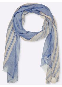 Modeschal Heine, Damen, himmelblau, Polyester, gemustert, Modet&uuml;cher Modeschal