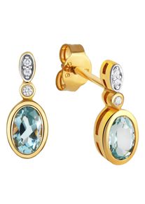 Paar Ohrstecker Firetti "Schmuck Geschenk Silber 925 Ohrschmuck Ohrschmuck Edelstein Topas", blau (gelbgoldfarben, silberfarben, blau, kristallwei&szlig;, blau, kristallwei&szlig;), Ohrringe, Damen, Silber 925 (Sterlingsilber), Paar Ohrstecker, mit Blautopas (behandelt), Zirkonia (synth.)