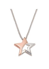 Kette mit Anh&auml;nger Firetti "Schmuck Geschenk Silber 925 Halsschmuck Halskette Panzerkette Stern", rosa (silberfarben, ros&eacute;goldfarben), Halsketten, Damen, Silber 925 (Sterlingsilber), L: 45, Kette mit Anh&auml;nger, mit Zirkonia (synth.)